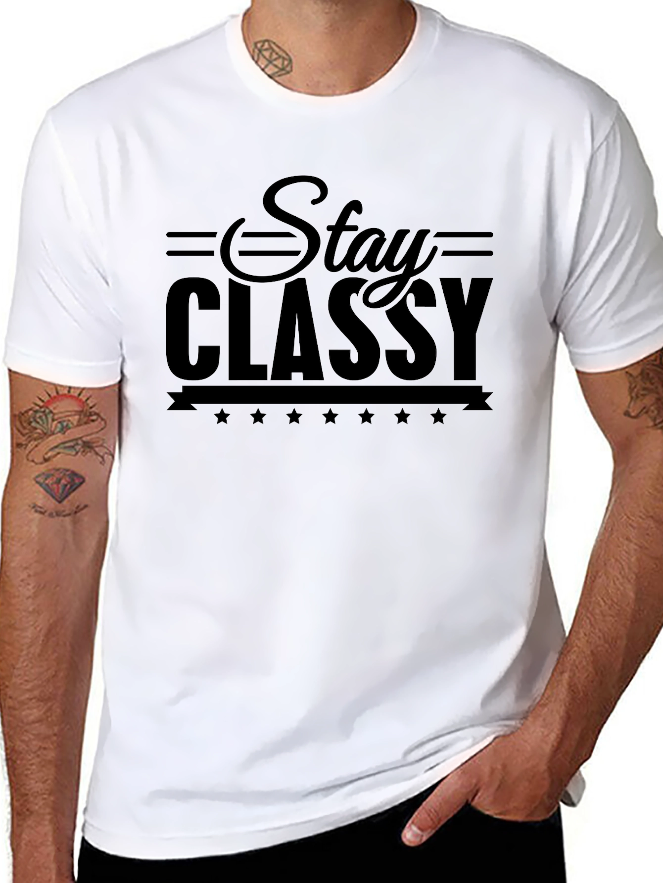 Stay Classy Graphic Tee - Mens Black T-Shirt