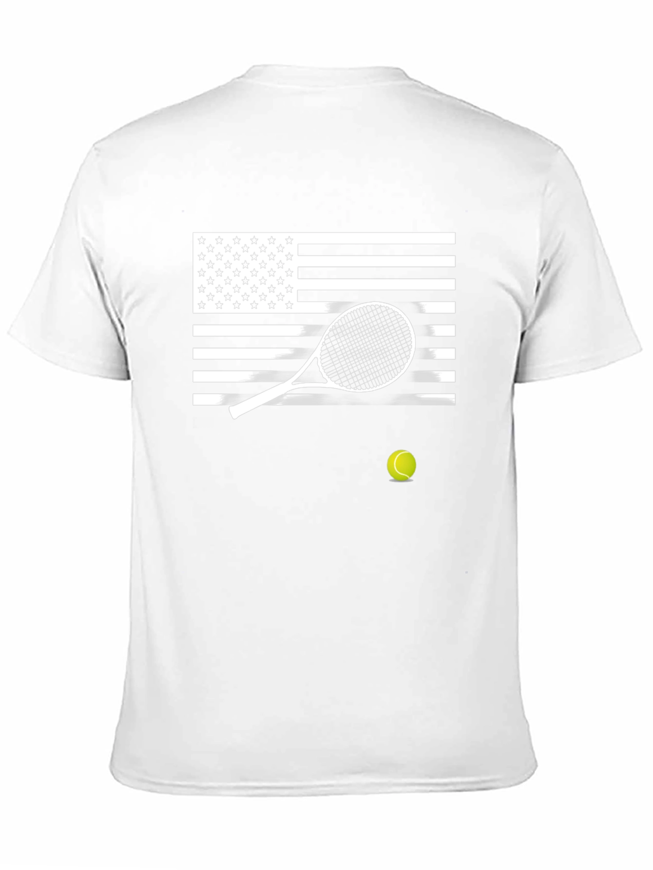 Patriotic Tennis T-Shirt - USA Flag & Racket Design