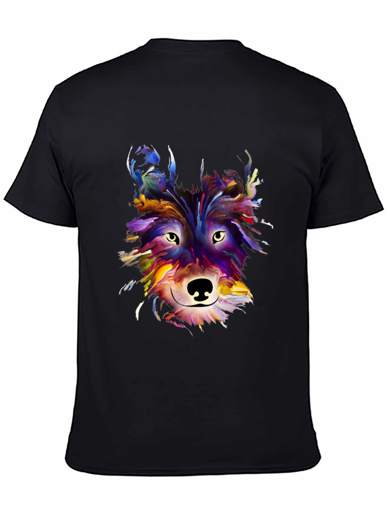 Abstract Wolf Graphic Tee - Artistic Mens T-Shirt