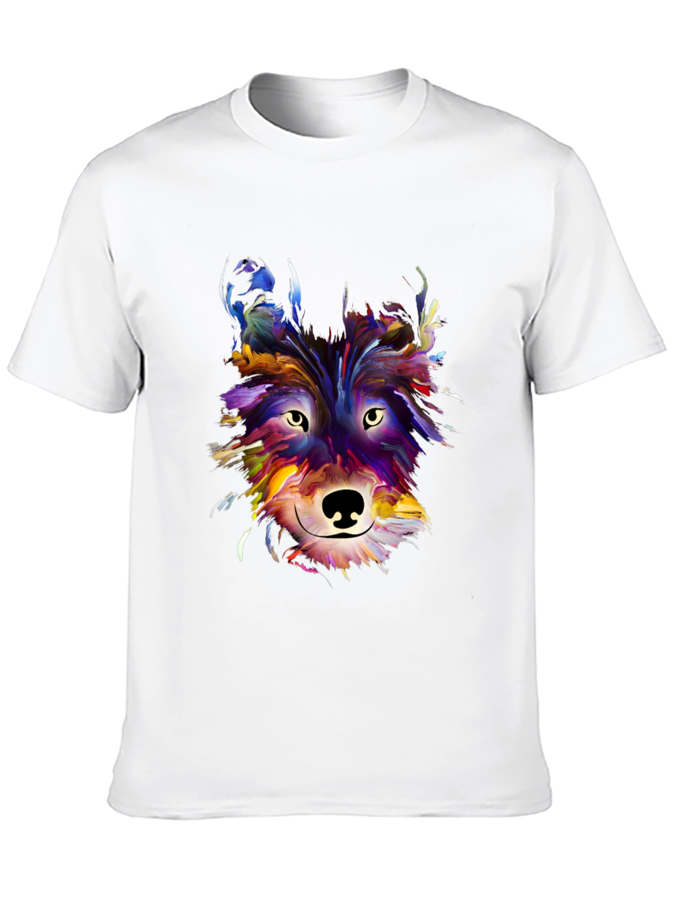 Abstract Wolf Graphic Tee - Artistic Mens T-Shirt