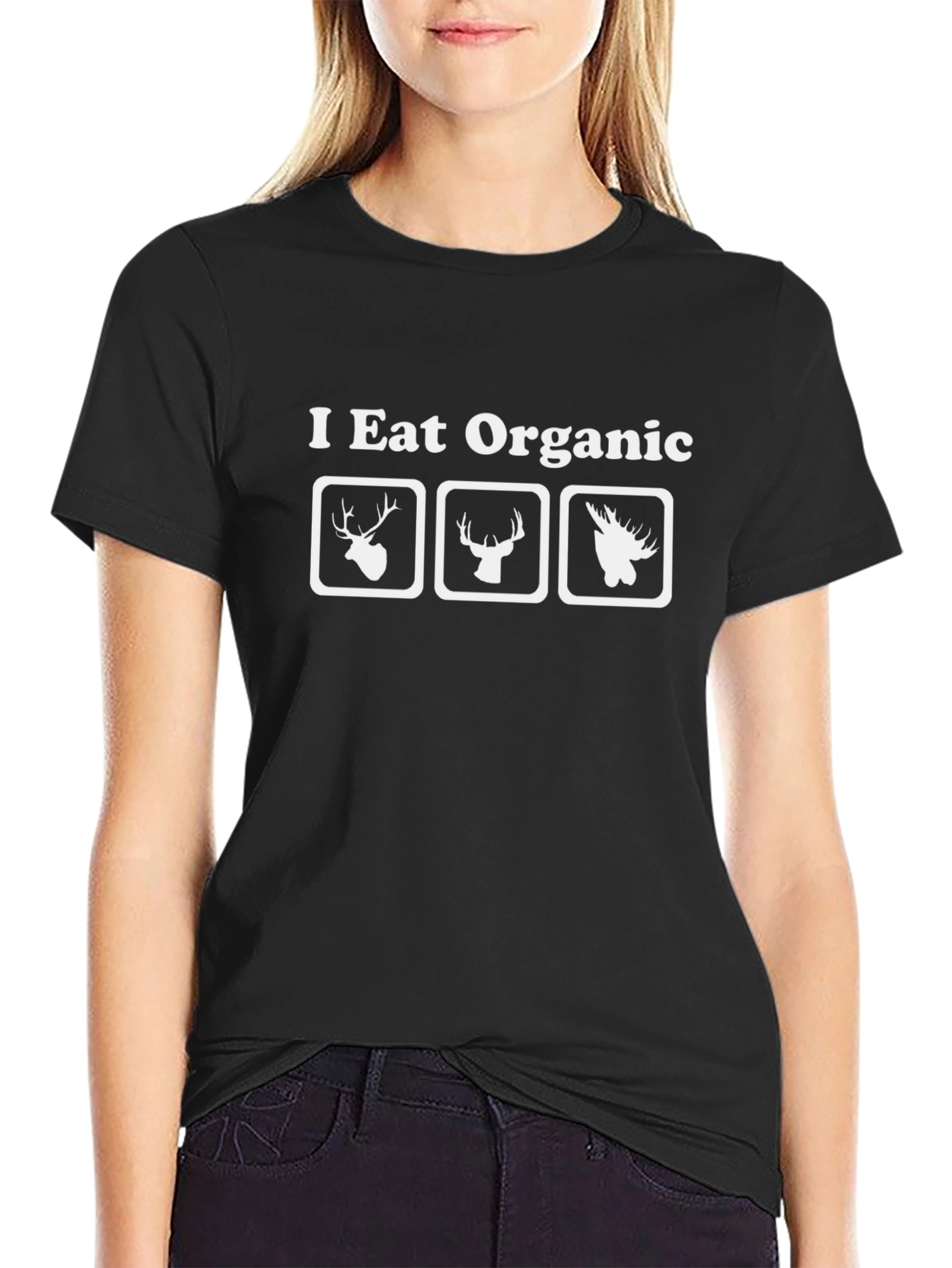 I Eat Organic Deer Moose Elk Graphic T-Shirt