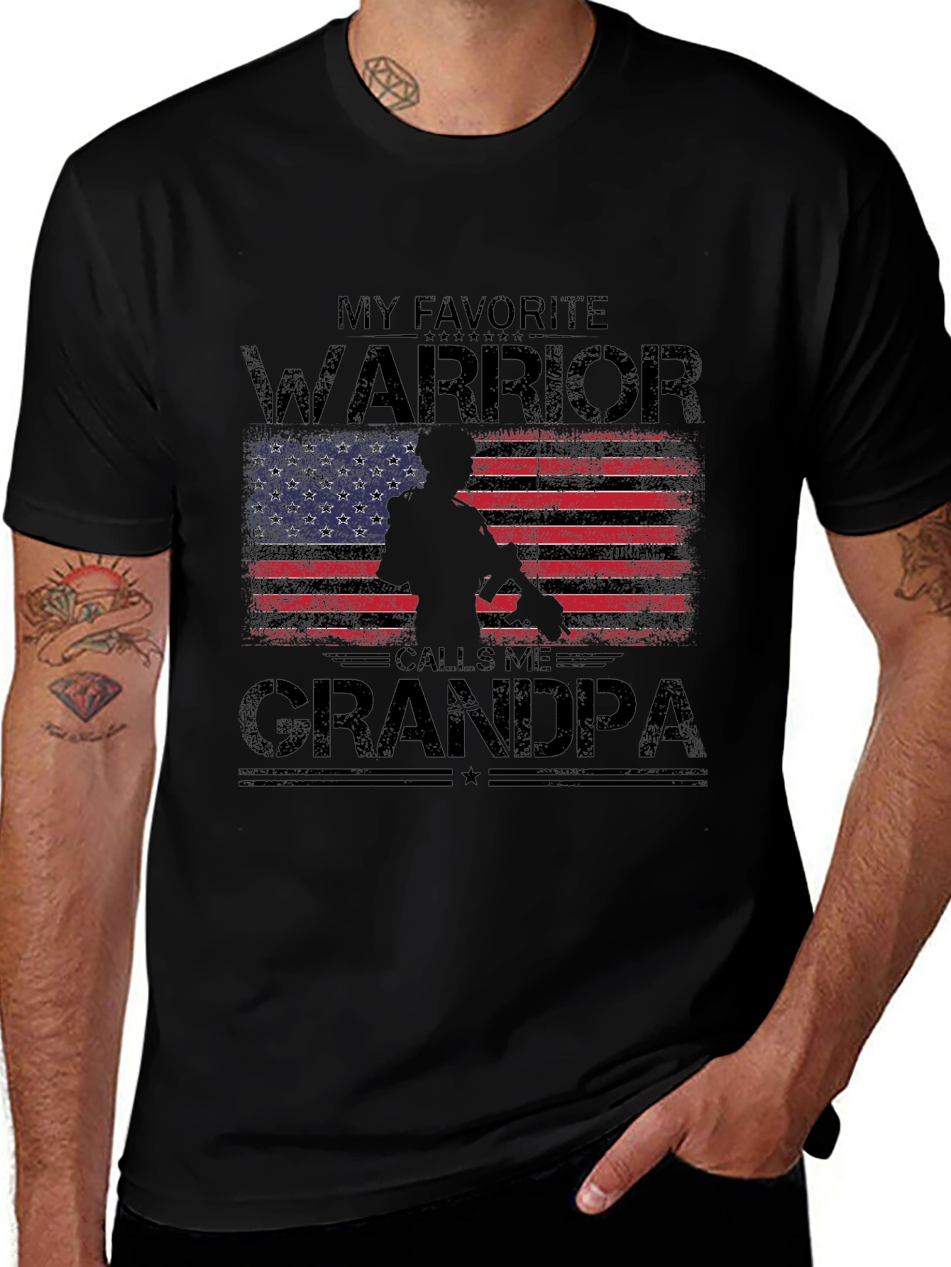 My Favorite Warrior Calls Me Grandpa T-Shirt