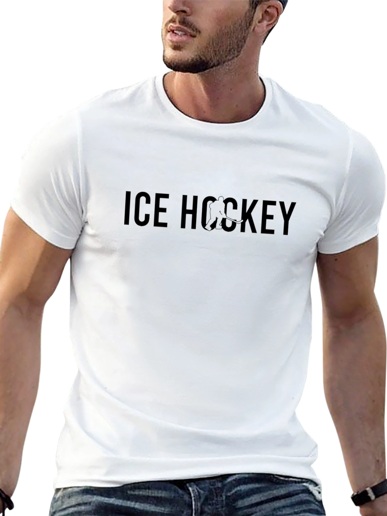 Ice Hockey Graphic Tee - Sporty Casual Style