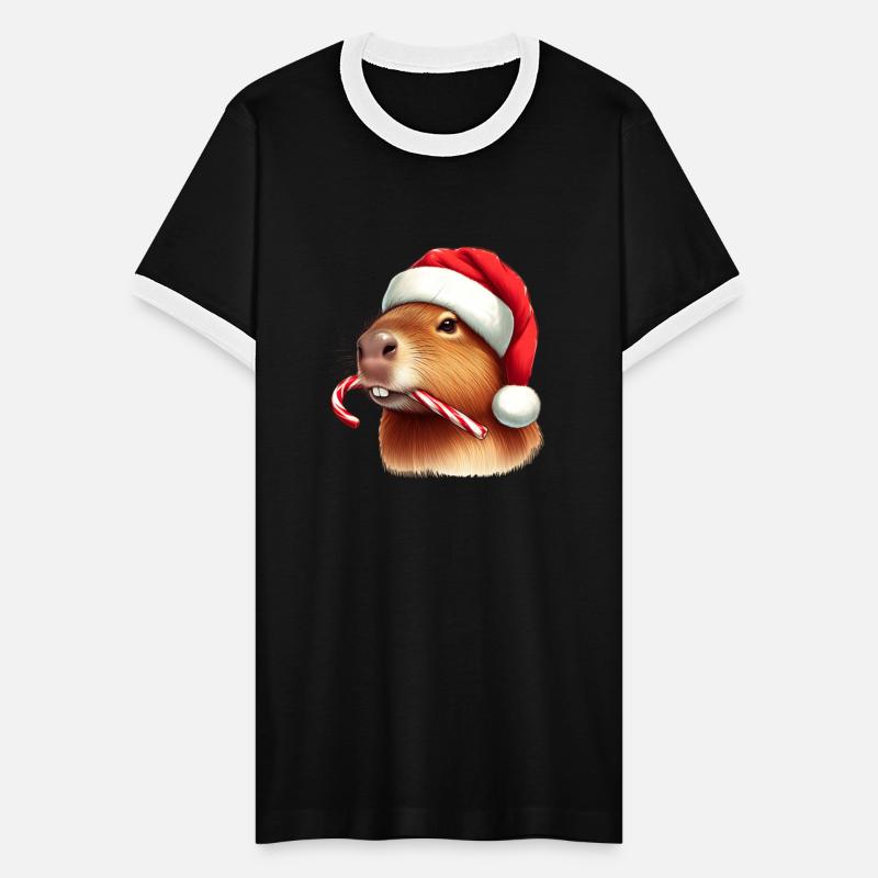 Festive capybara with candy cane