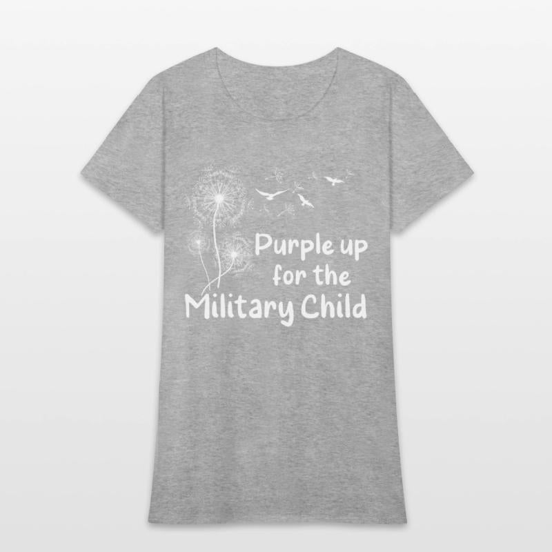Floral Purple Up For Military Child Kids month