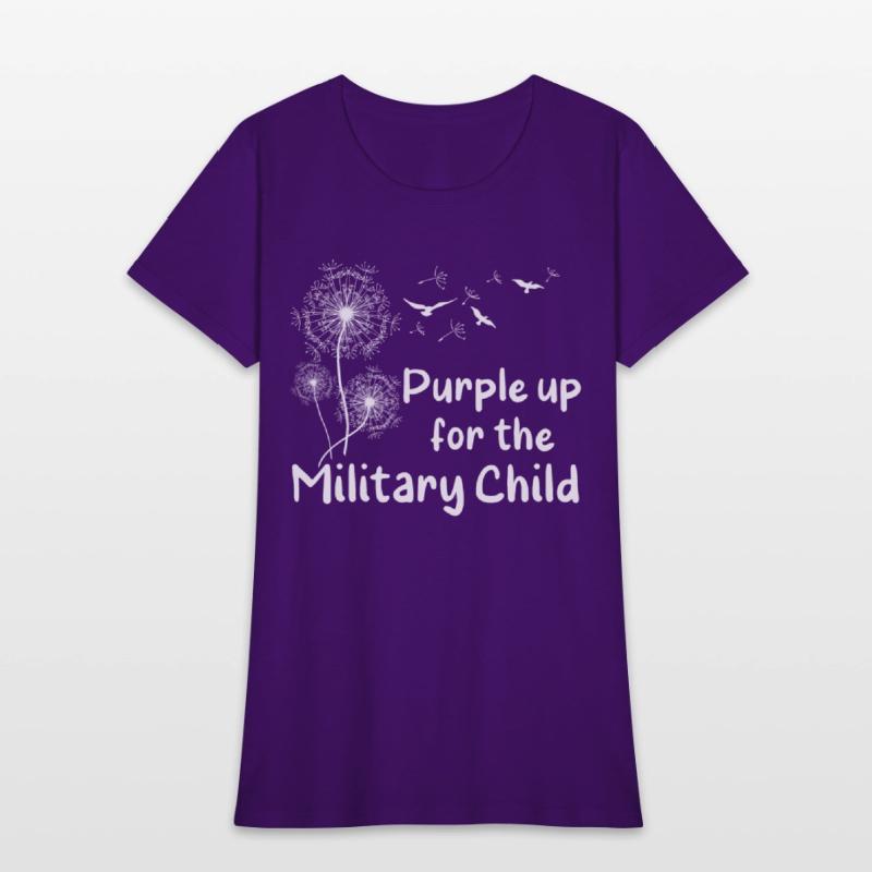Floral Purple Up For Military Child Kids month