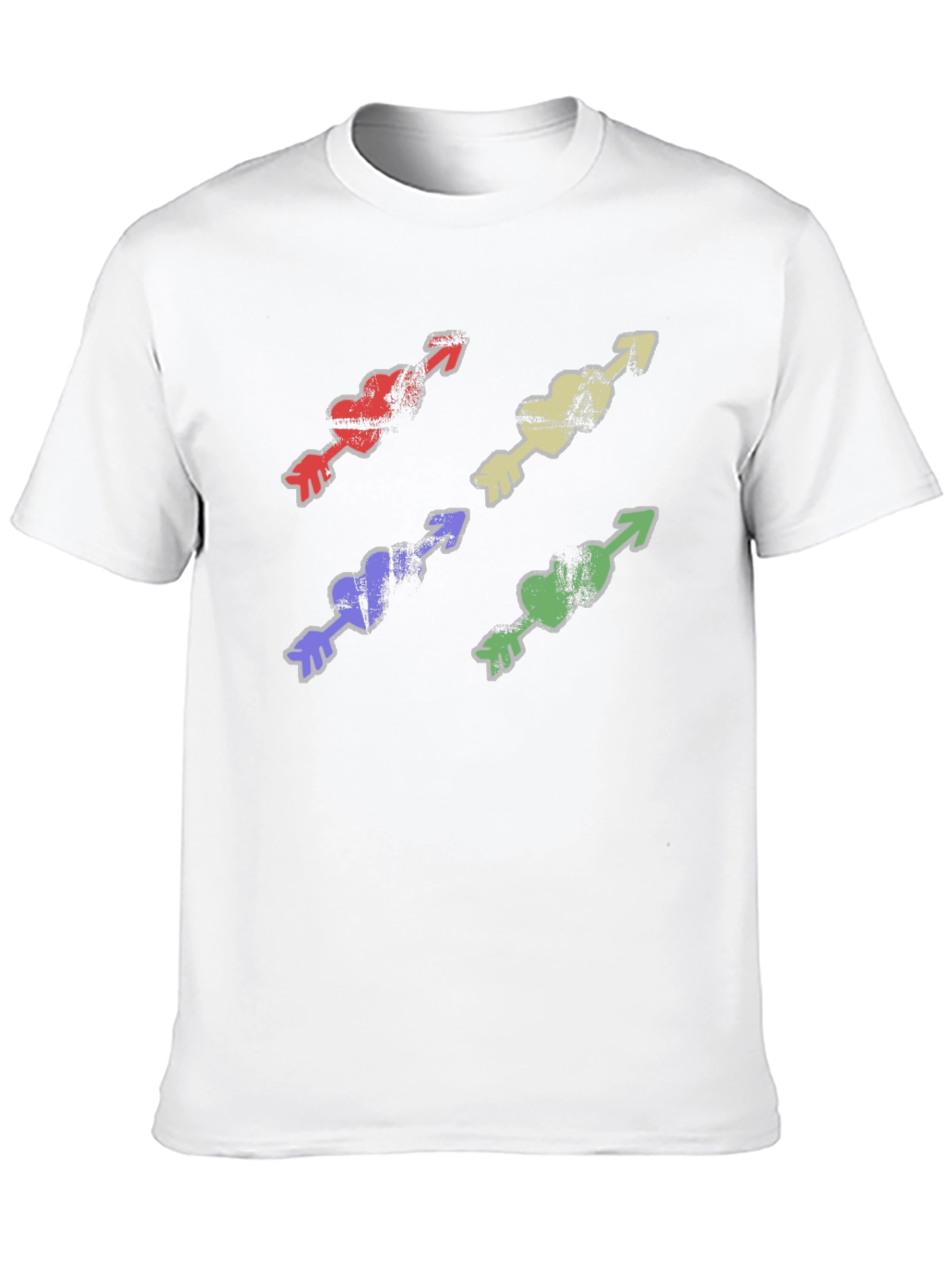 Arrow Heart Graphic Print Black T-Shirt
