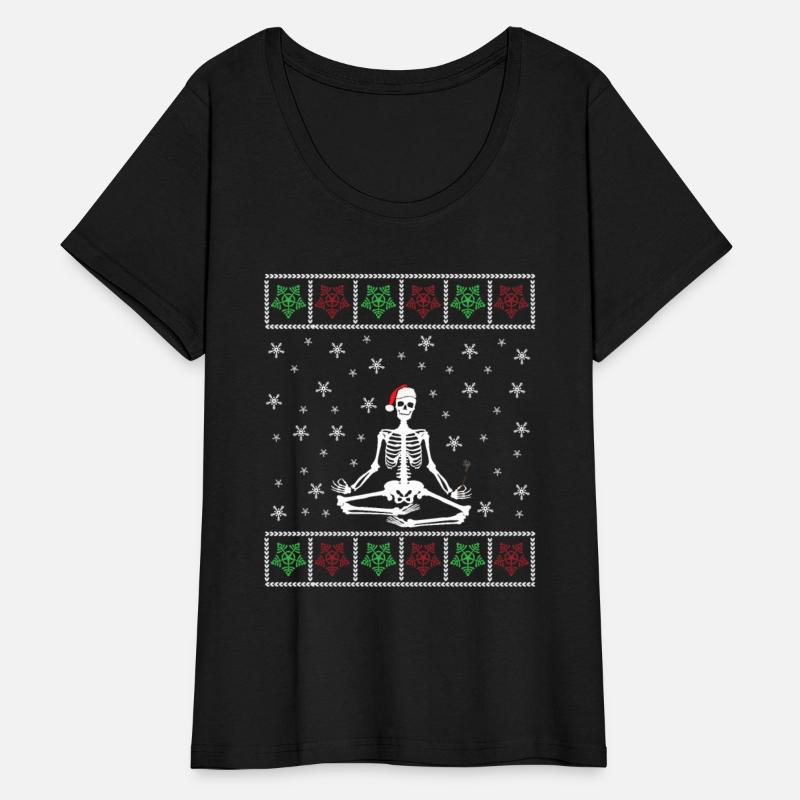Funny Santa Skeleton Smoking weed and Meditating