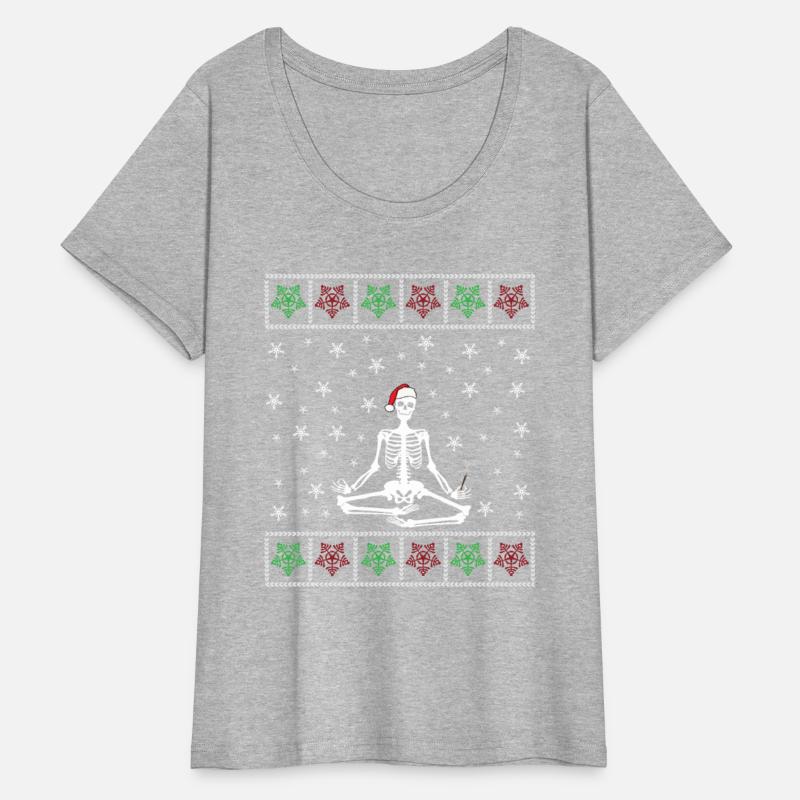 Funny Santa Skeleton Smoking weed and Meditating