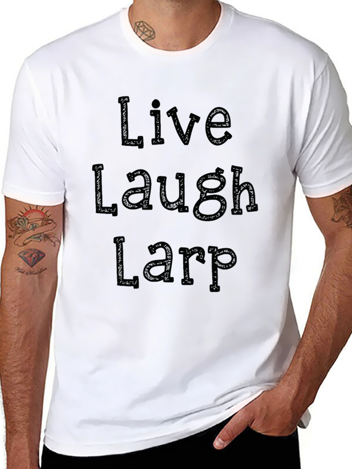 Live Laugh Larp Black Graphic Tee