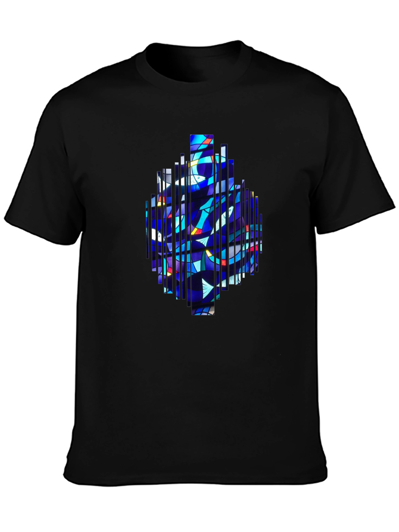 Abstract Stained Glass Graphic Tee - Modern Art Shirt