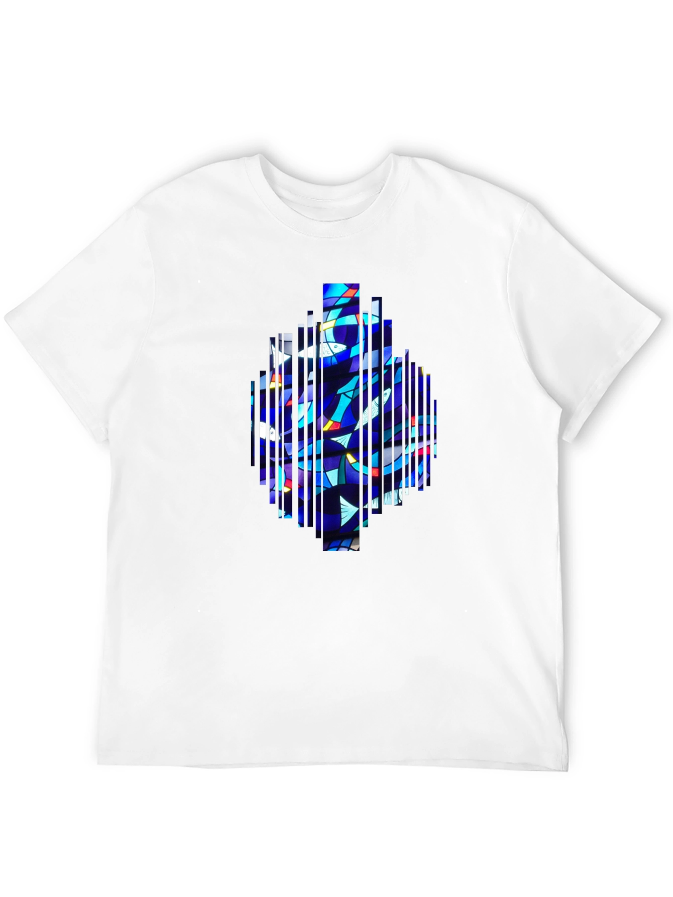 Abstract Stained Glass Graphic Tee - Modern Art Shirt