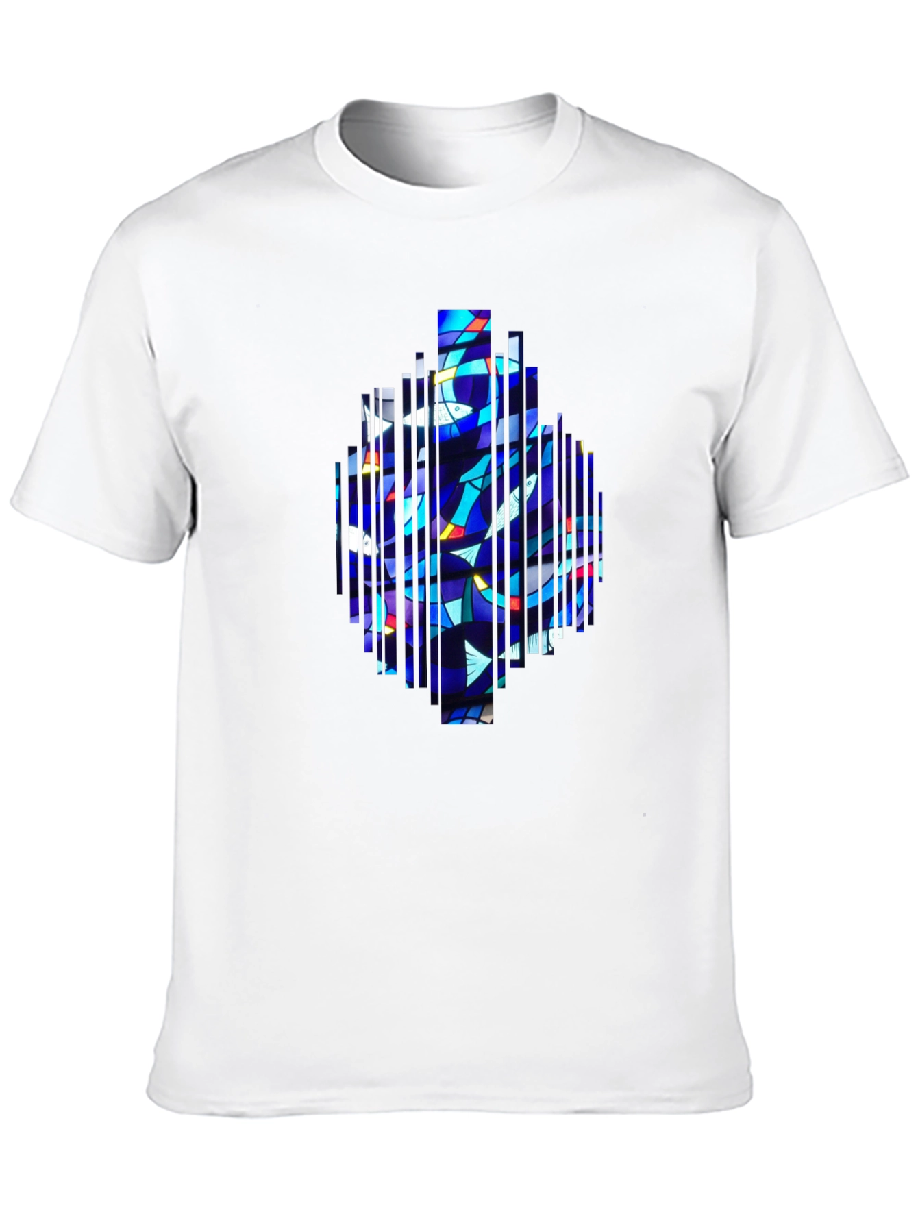 Abstract Stained Glass Graphic Tee - Modern Art Shirt