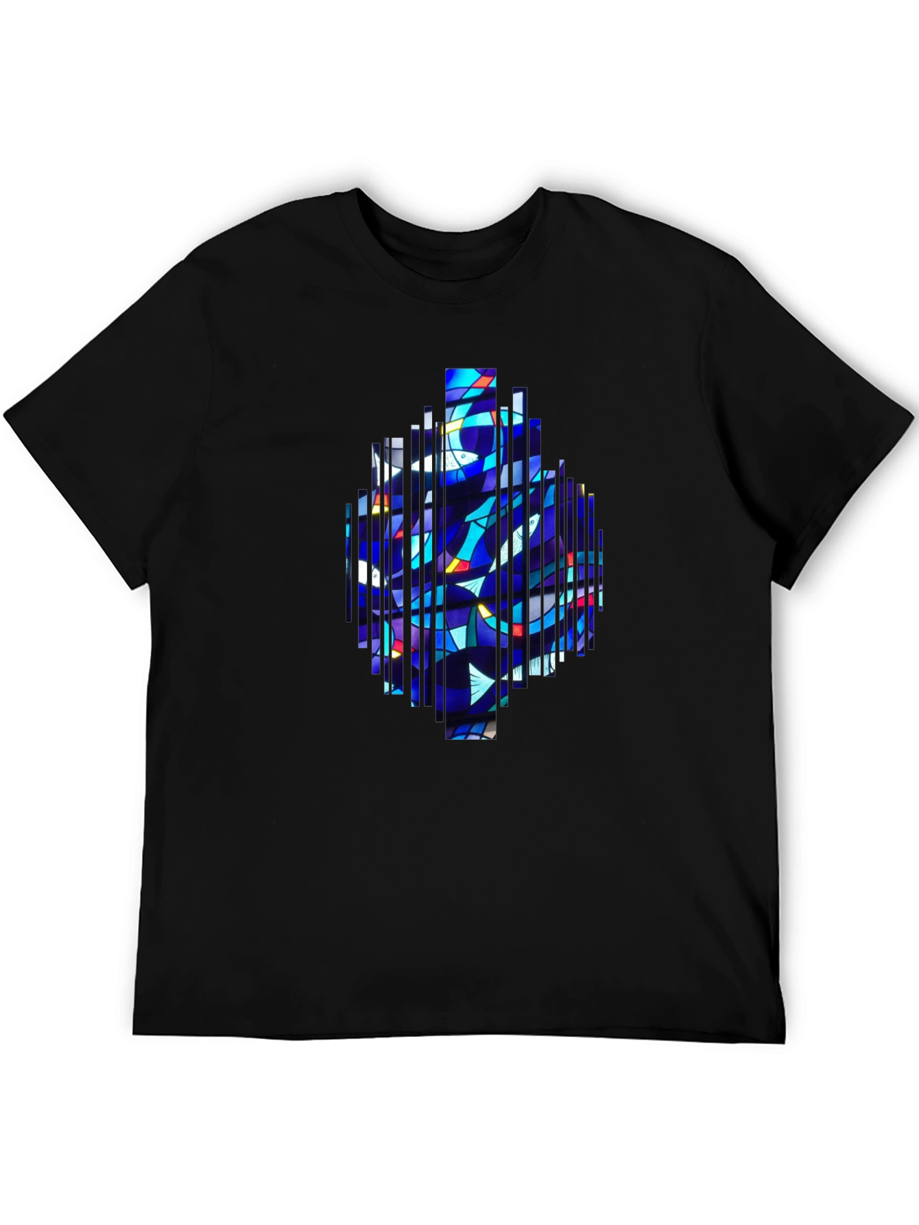 Abstract Stained Glass Graphic Tee - Modern Art Shirt