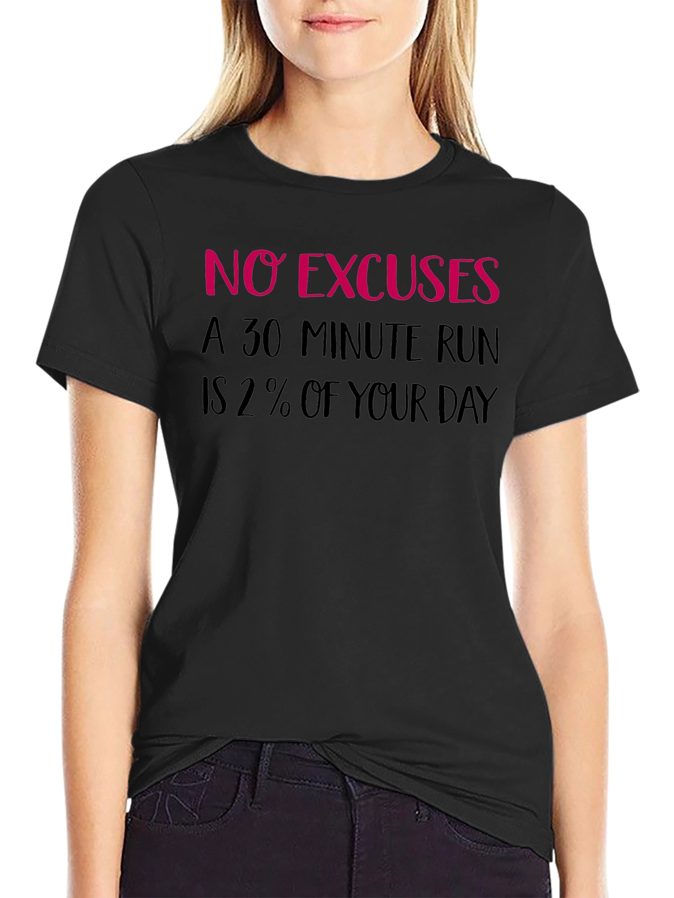 No Excuses Run Black T-Shirt