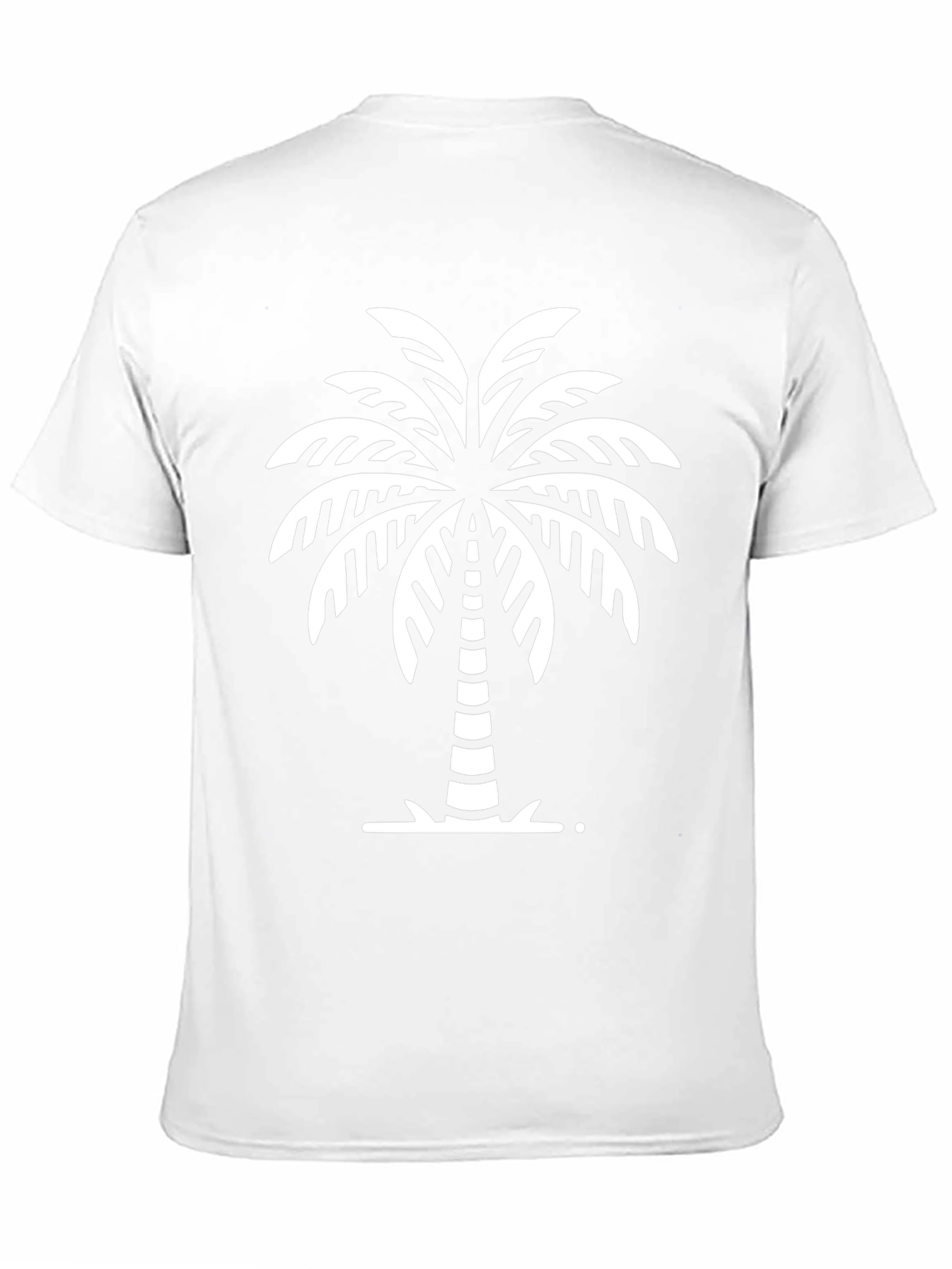 Tropical Palm Tree Graphic Tee - Black Cotton T-Shirt