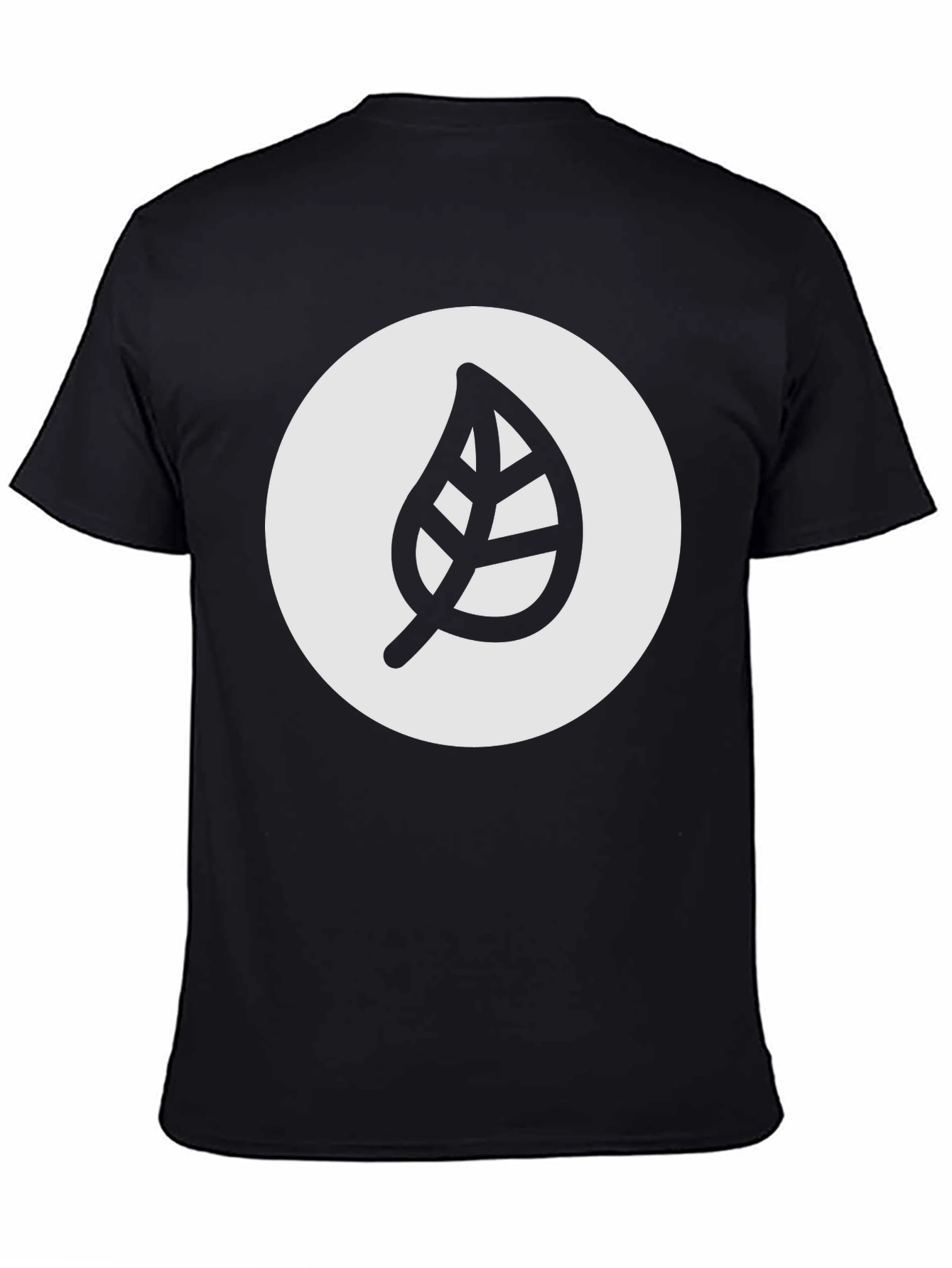 Leaf Logo Graphic Black T-Shirt - Casual Style