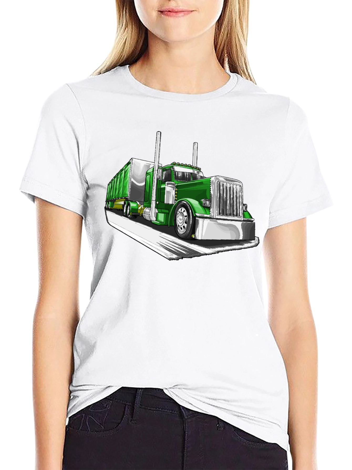 Green Truck Graphic Tee - Cool Car Shirt
