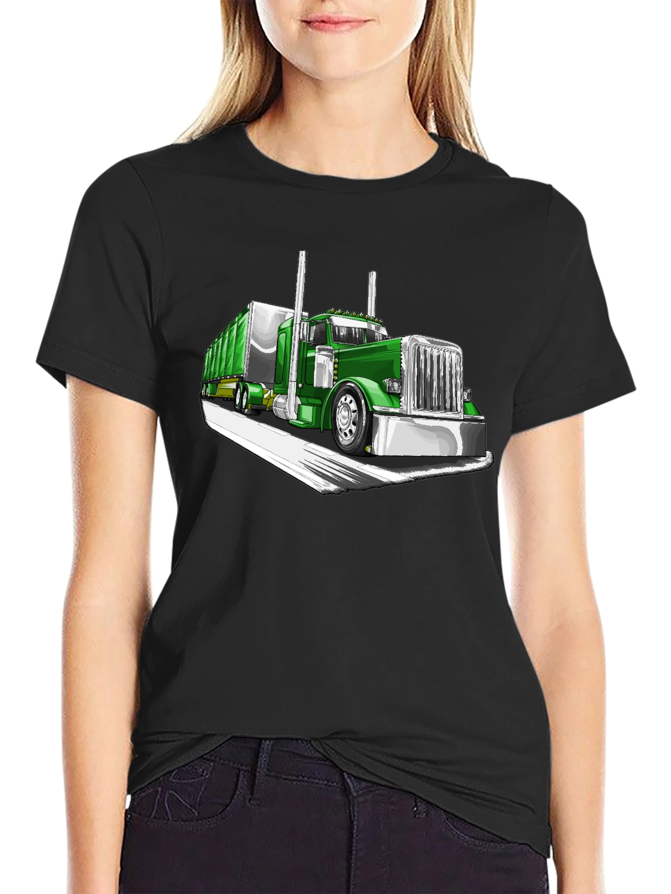 Green Truck Graphic Tee - Cool Car Shirt