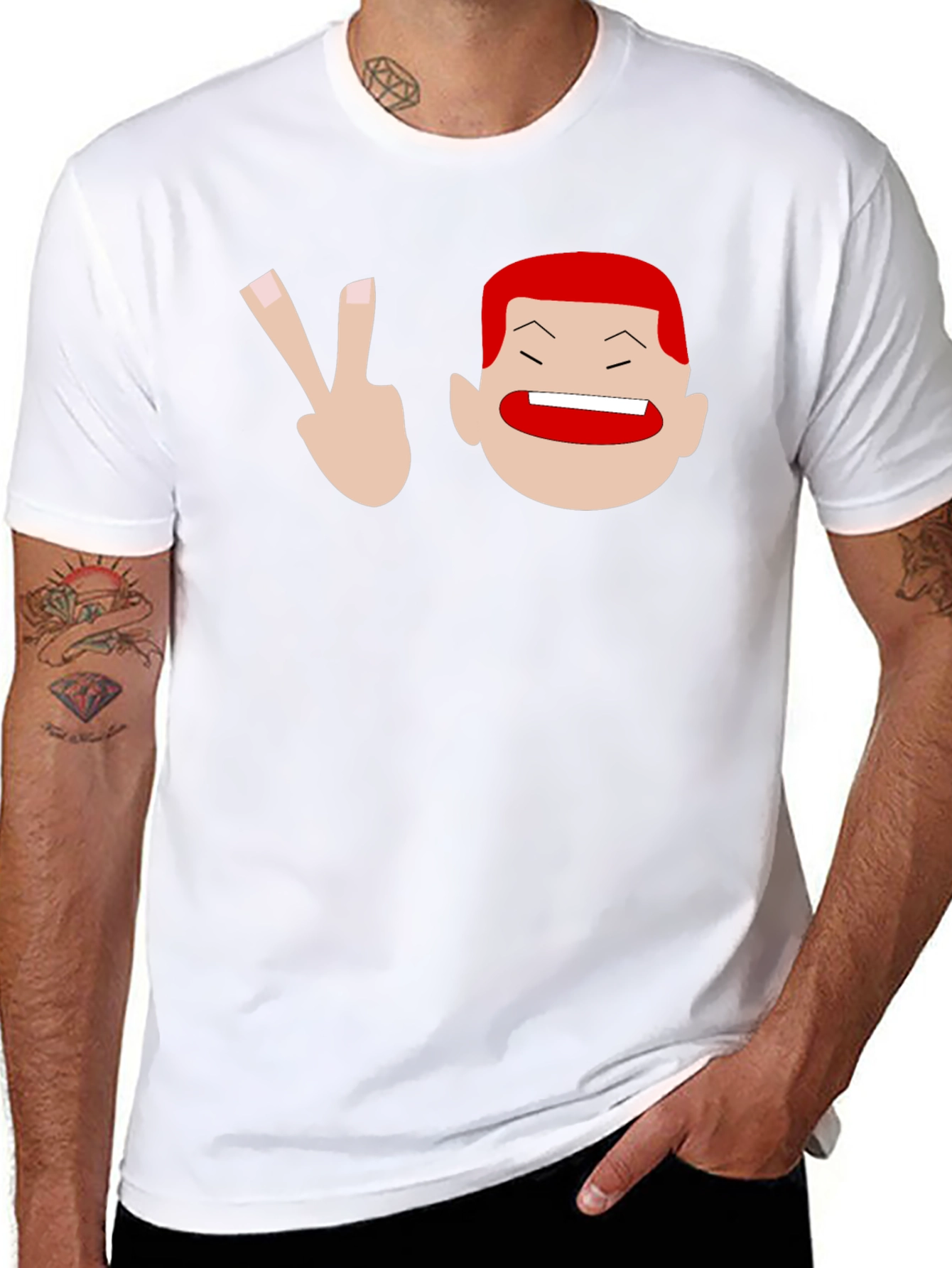 Funny Cartoon Graphic Black T-Shirt