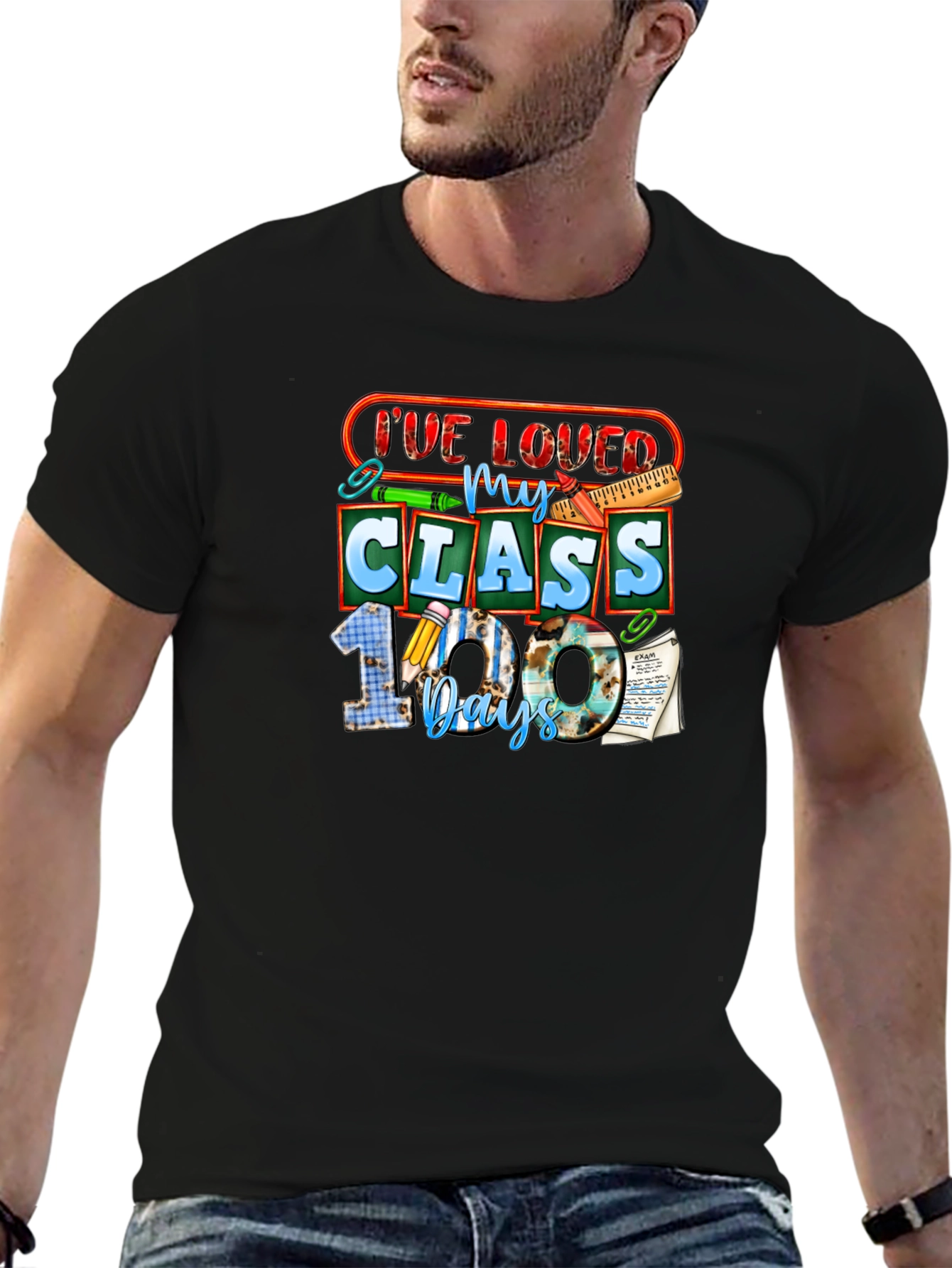100 Days of School Black T-Shirt