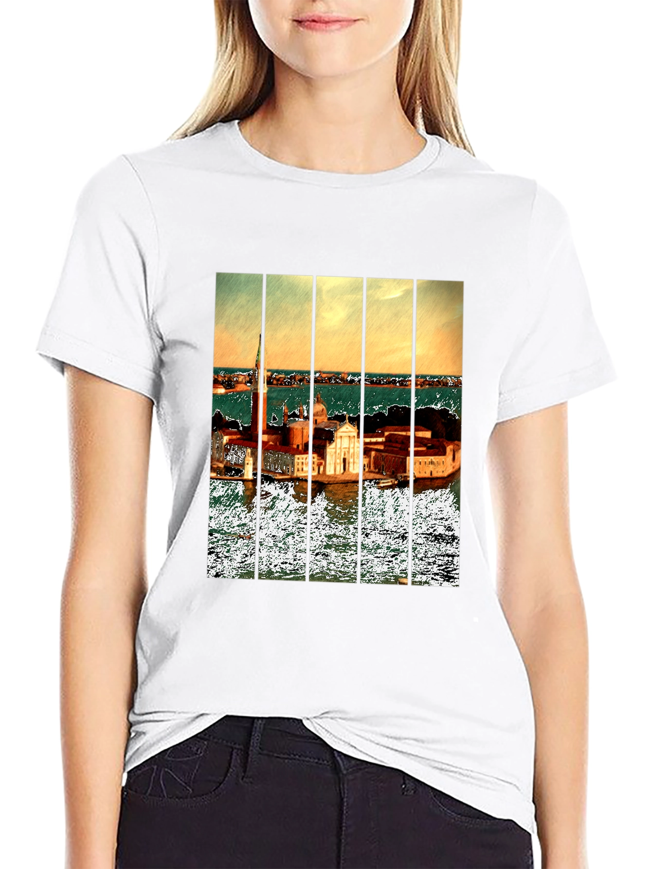 Venice T-Shirt: Artistic Cityscape Tee for Men
