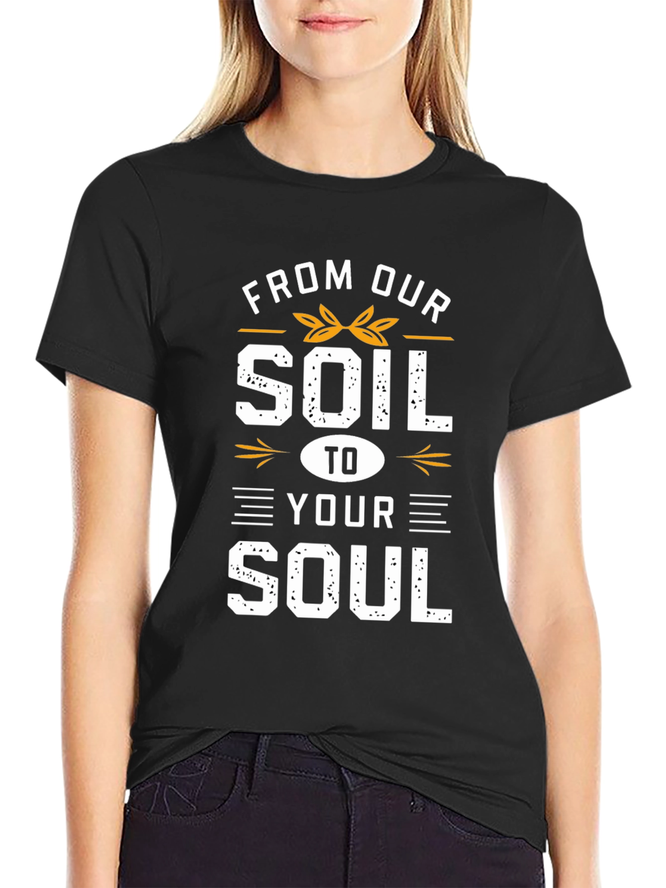 From Our Soil to Your Soul Black Graphic Tee