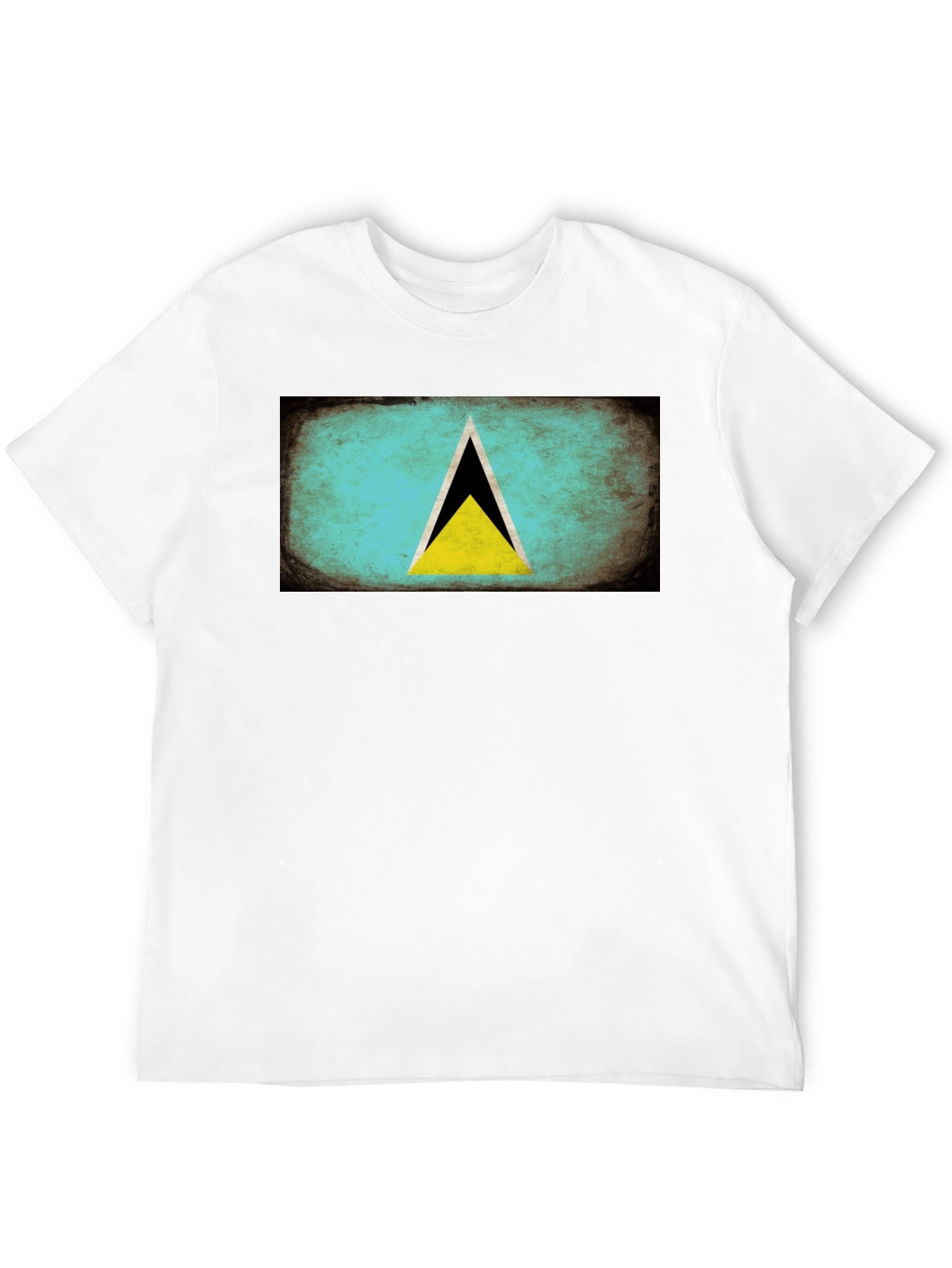 Saint Lucia Flag T-Shirt - Distressed Design