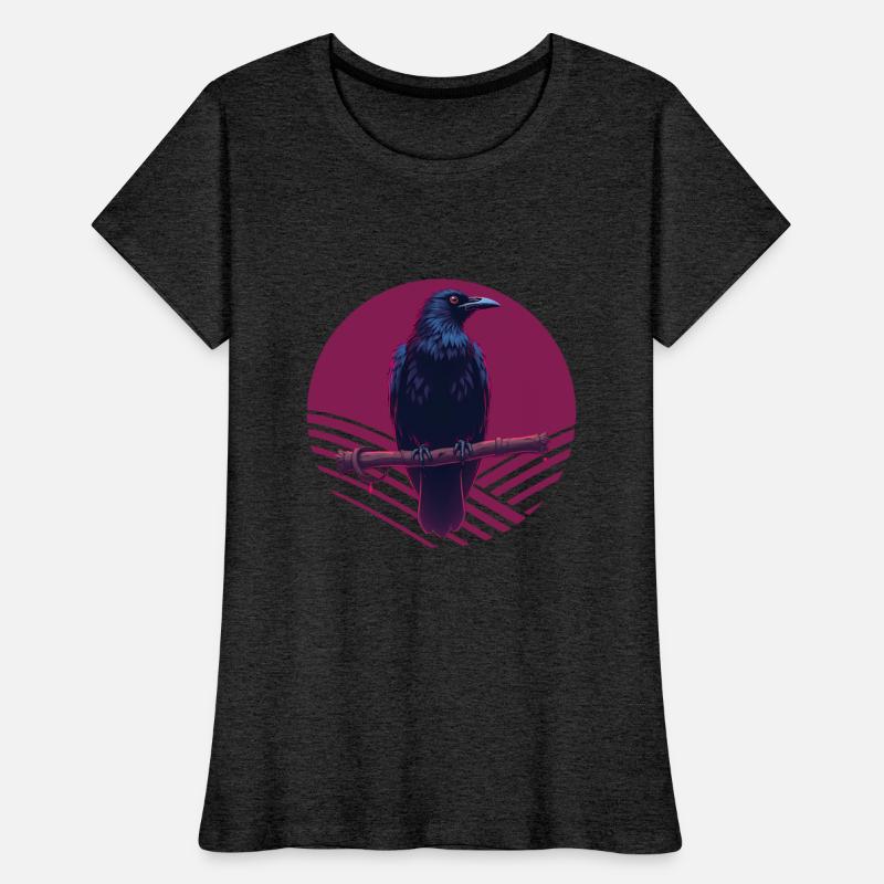 Gothic Crow on Branch | Dark Raven Bird Design