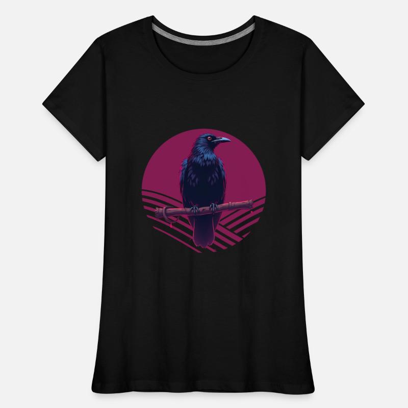 Gothic Crow on Branch | Dark Raven Bird Design