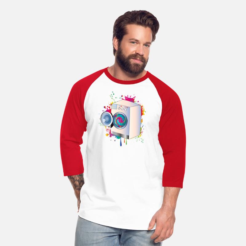 Graffiti washing machine with colored laundry