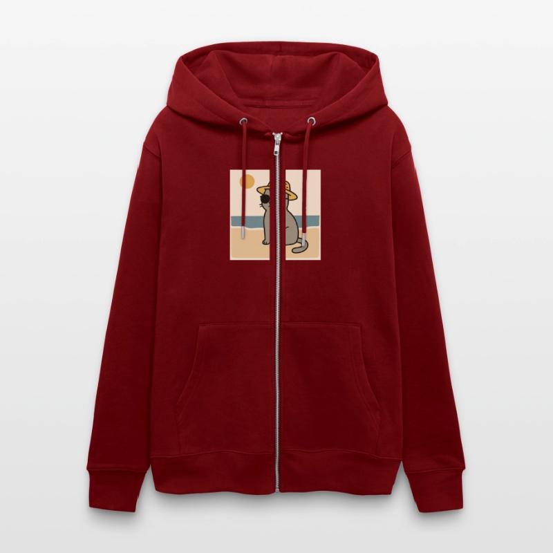 gray cat on the beach design