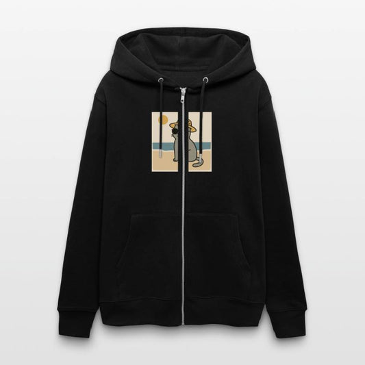 gray cat on the beach design