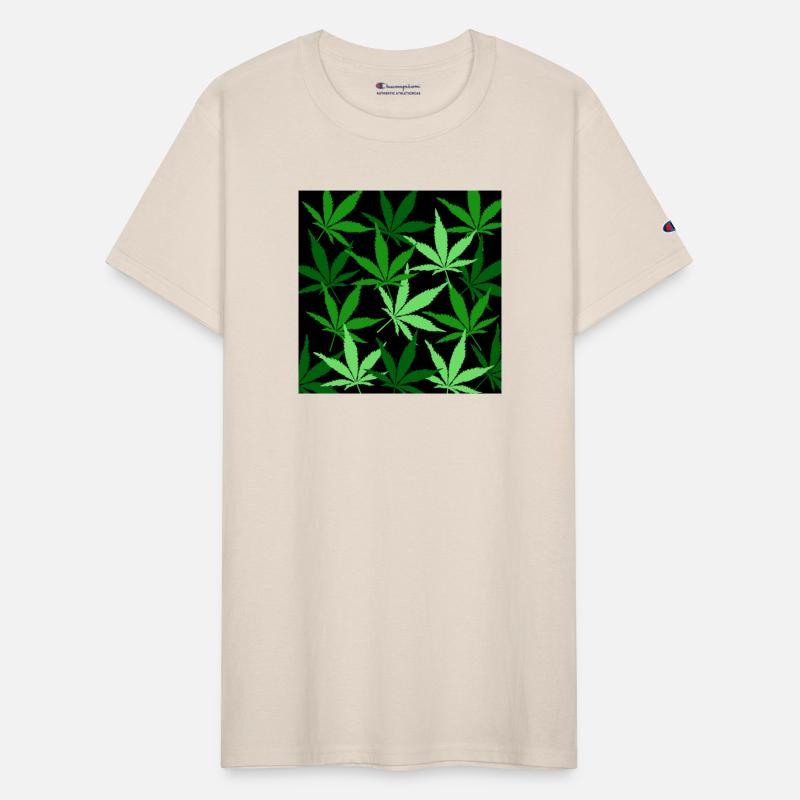 Green cannabis or marijuana painting on black back