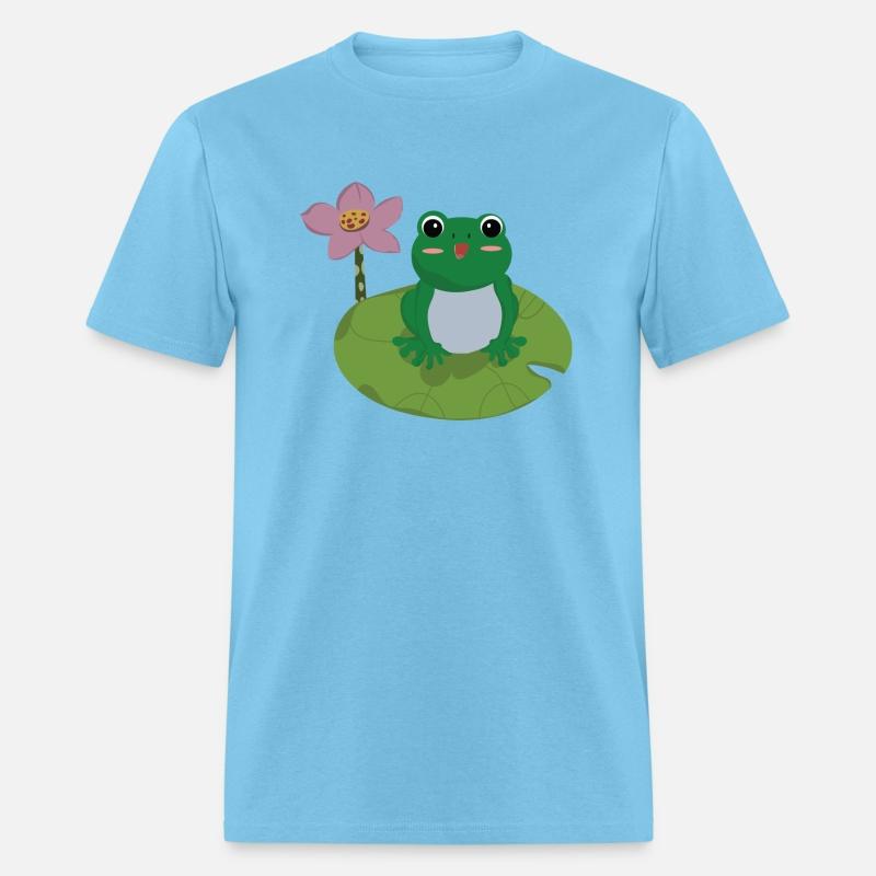 Green Frog on Lotus Leaf vector.