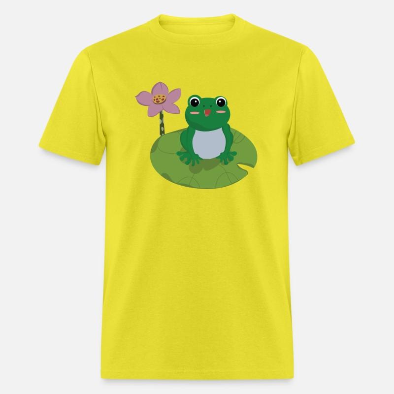 Green Frog on Lotus Leaf vector.