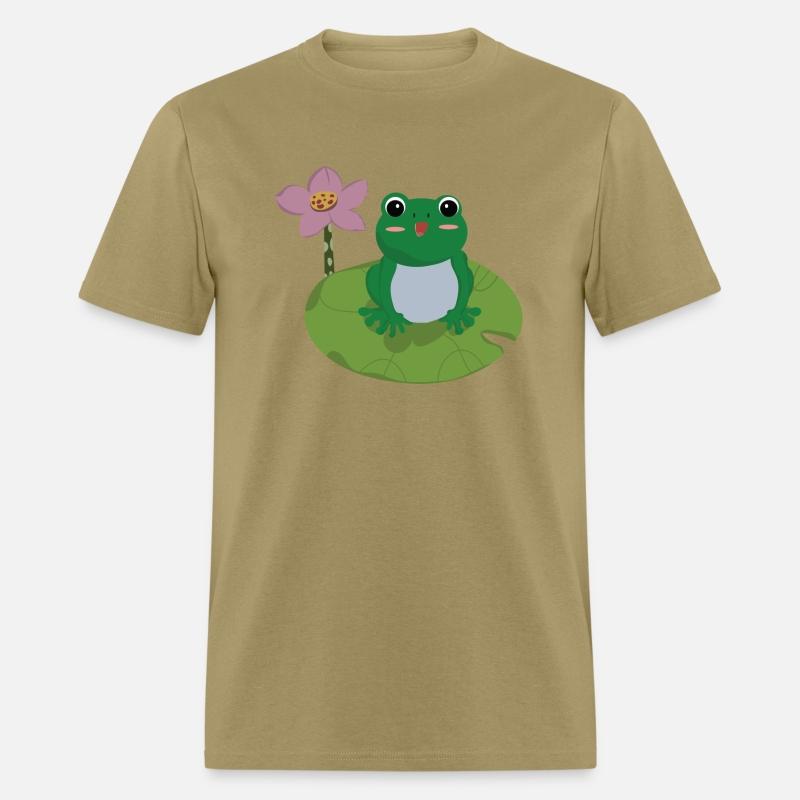 Green Frog on Lotus Leaf vector.