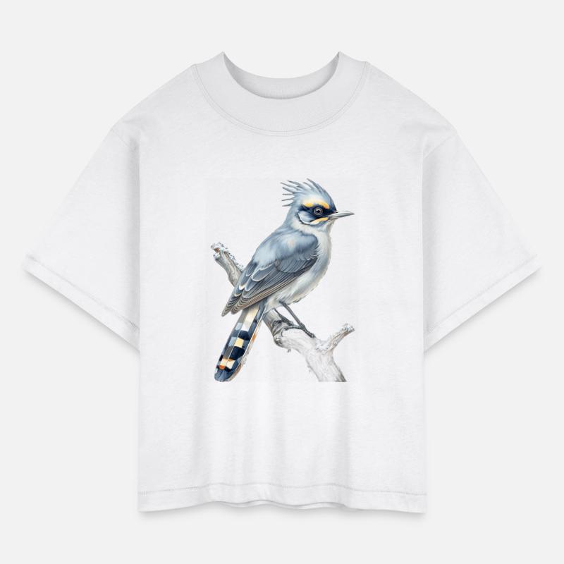 Grey and White Rare Bird Illustration – Elegant