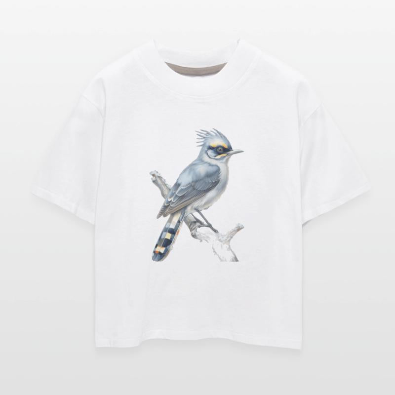 Grey and White Rare Bird Illustration – Elegant