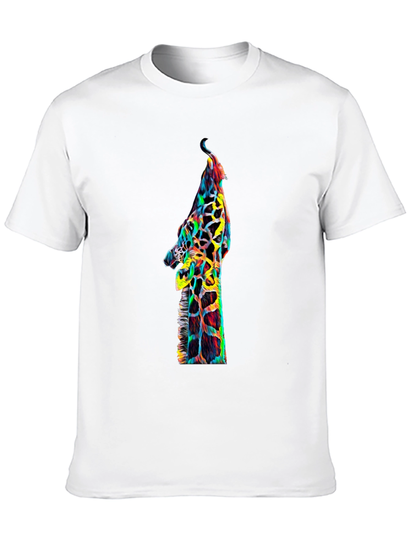 Cool Giraffe Graphic Print Black T-Shirt