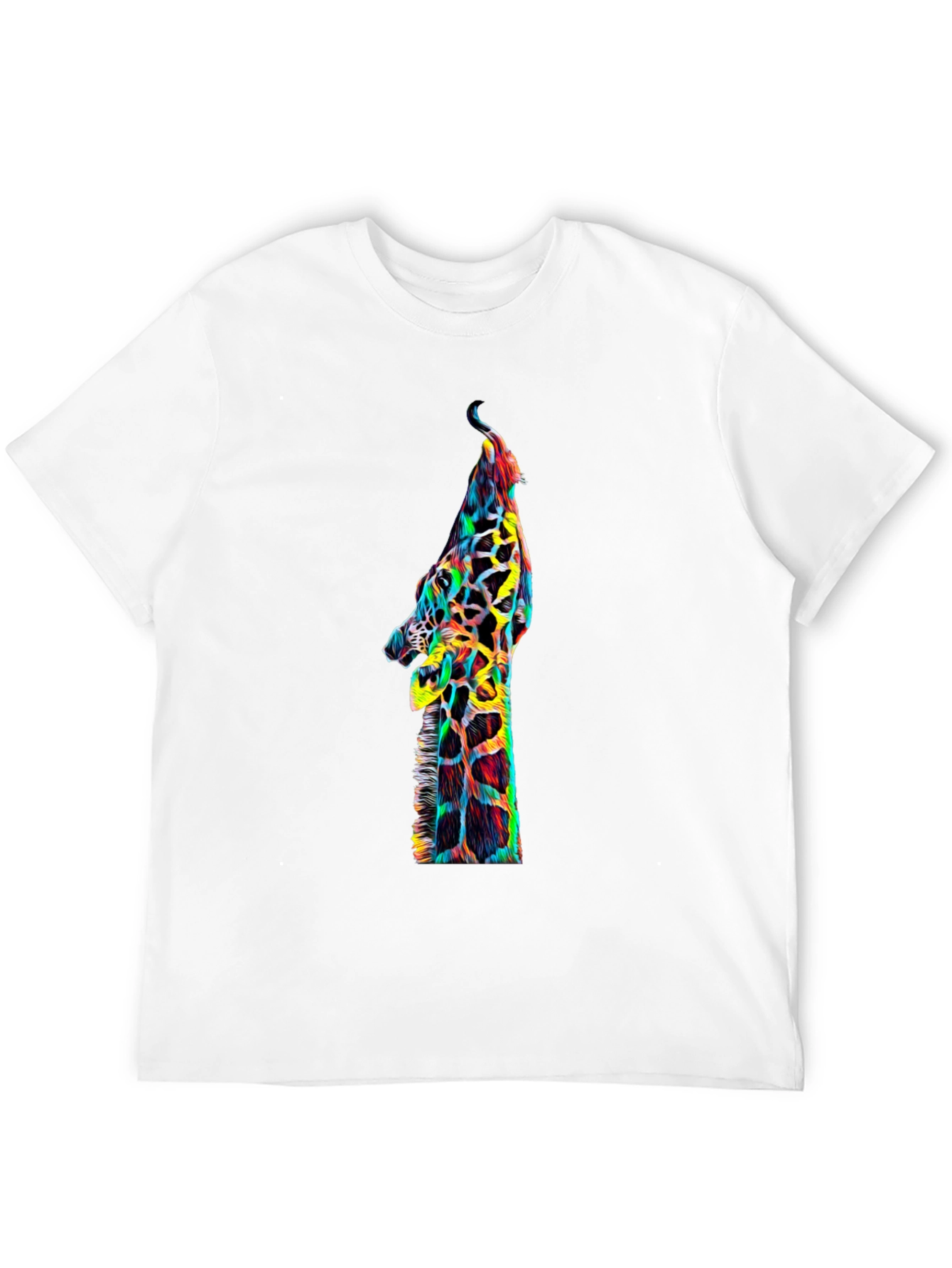 Cool Giraffe Graphic Print Black T-Shirt
