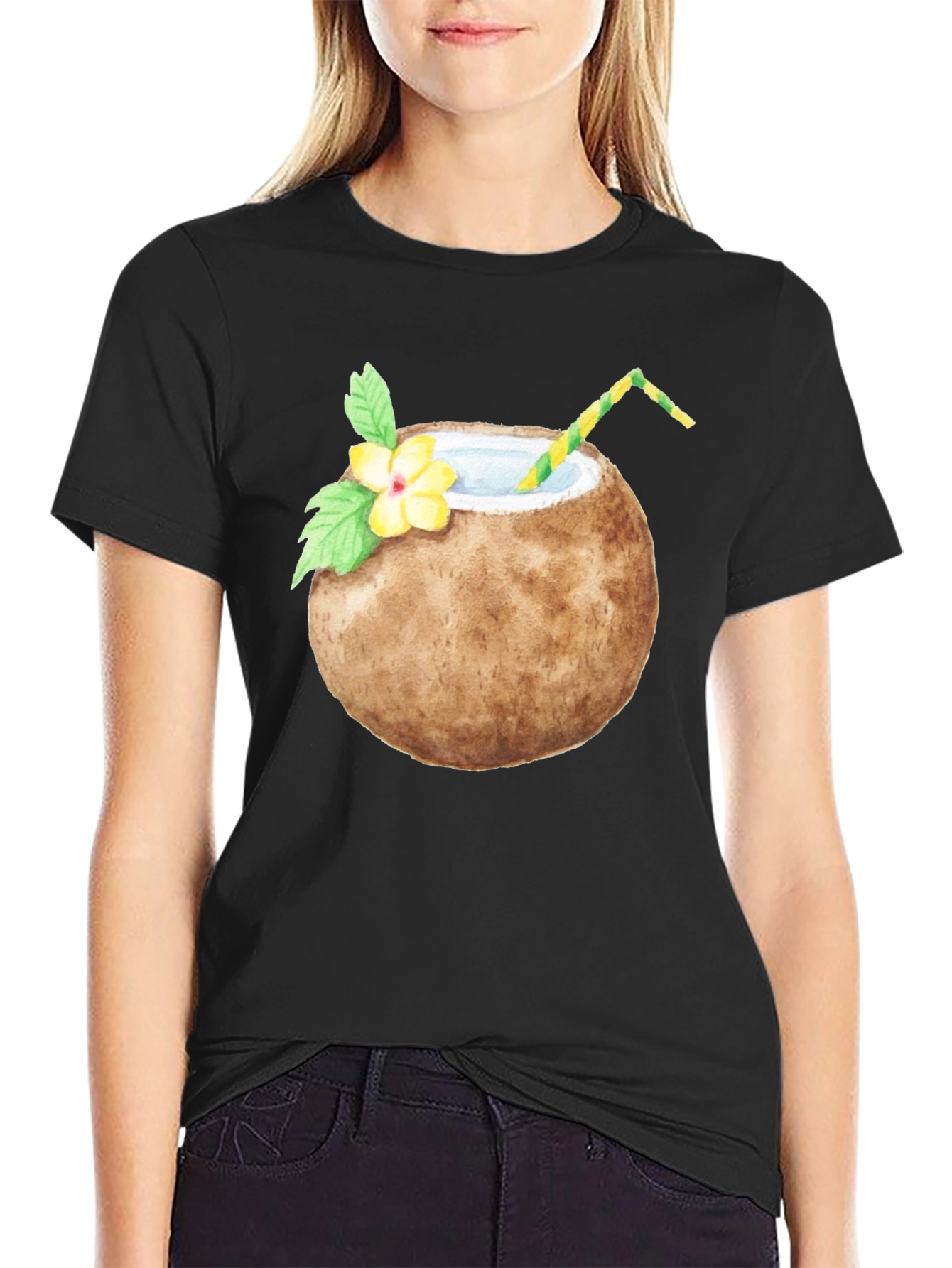 Coconut Drink Graphic Tee - Tropical T-Shirt