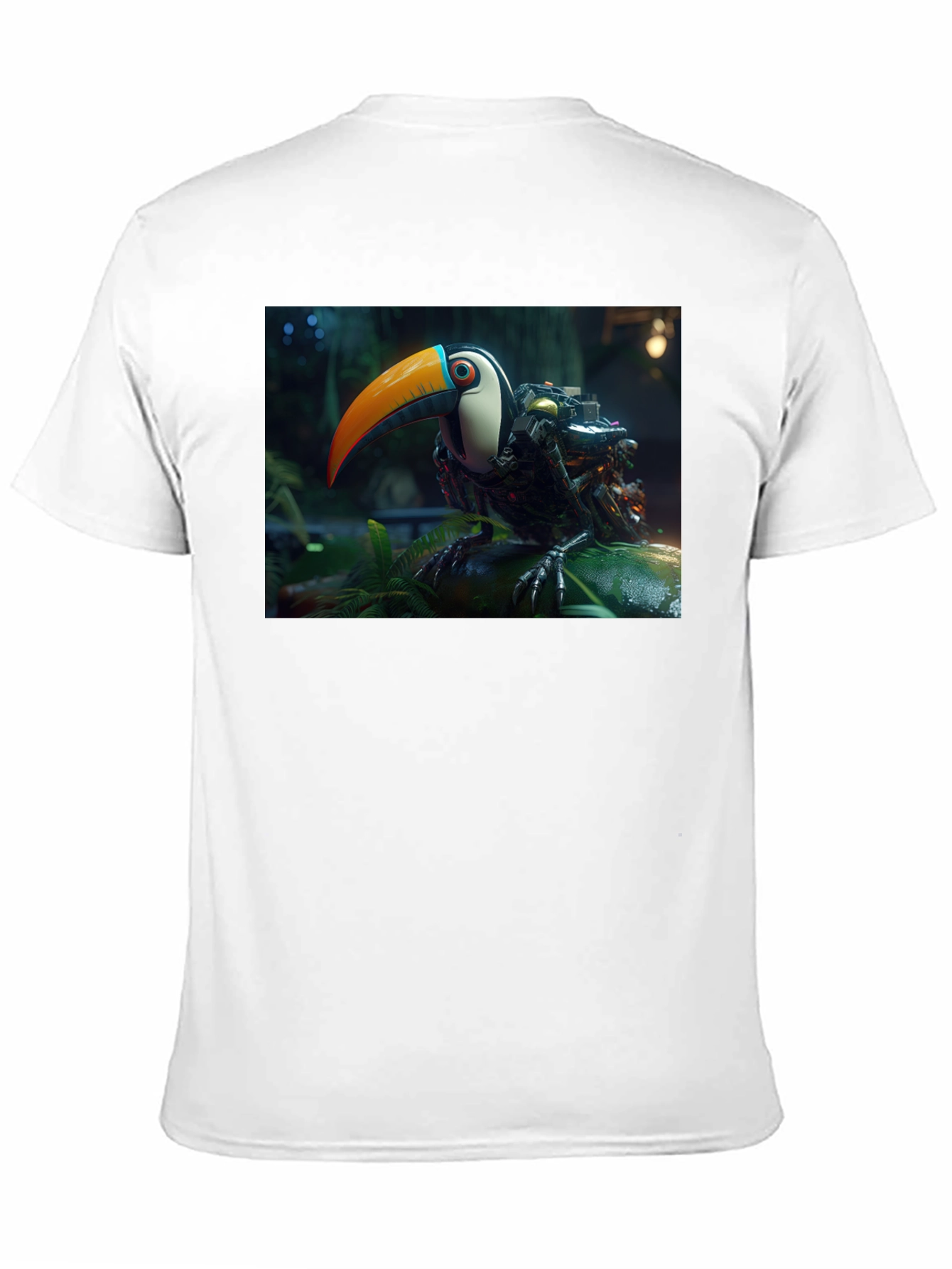 Robotic Toucan Graphic Tee - Black Cotton Blend