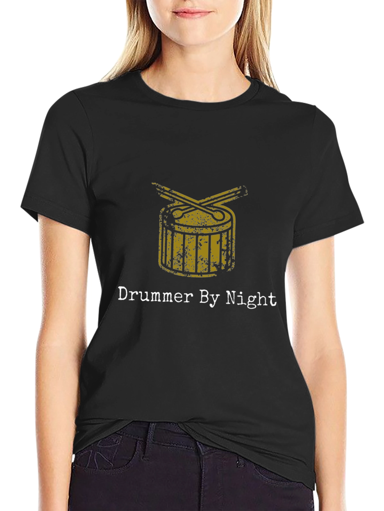 Drummer By Night Black Graphic Tee