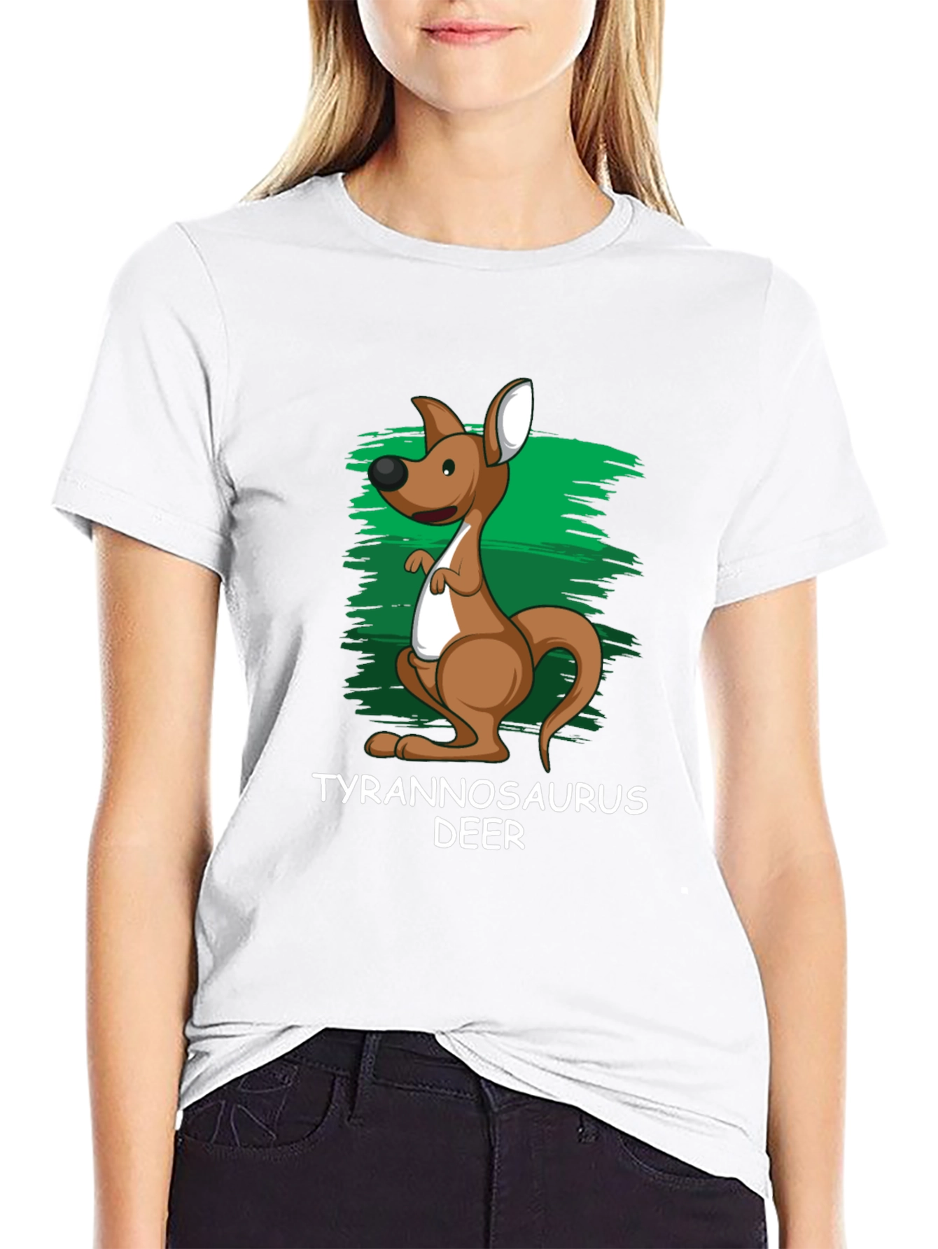 Tyrannosaurus Deer T-Shirt Funny Kangaroo Design