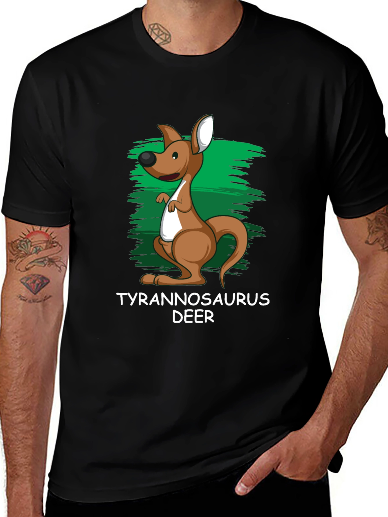 Tyrannosaurus Deer T-Shirt Funny Kangaroo Design