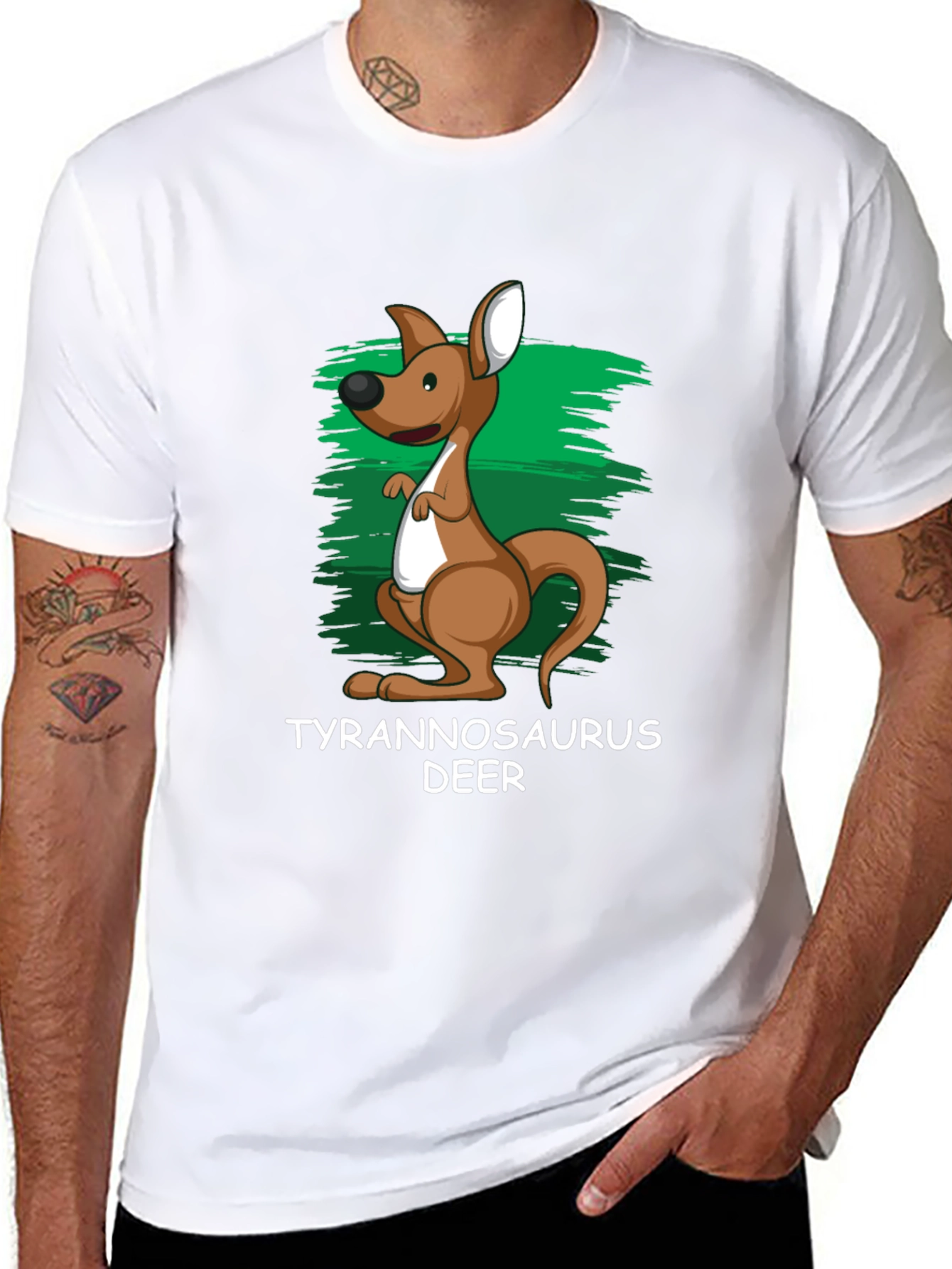 Tyrannosaurus Deer T-Shirt Funny Kangaroo Design