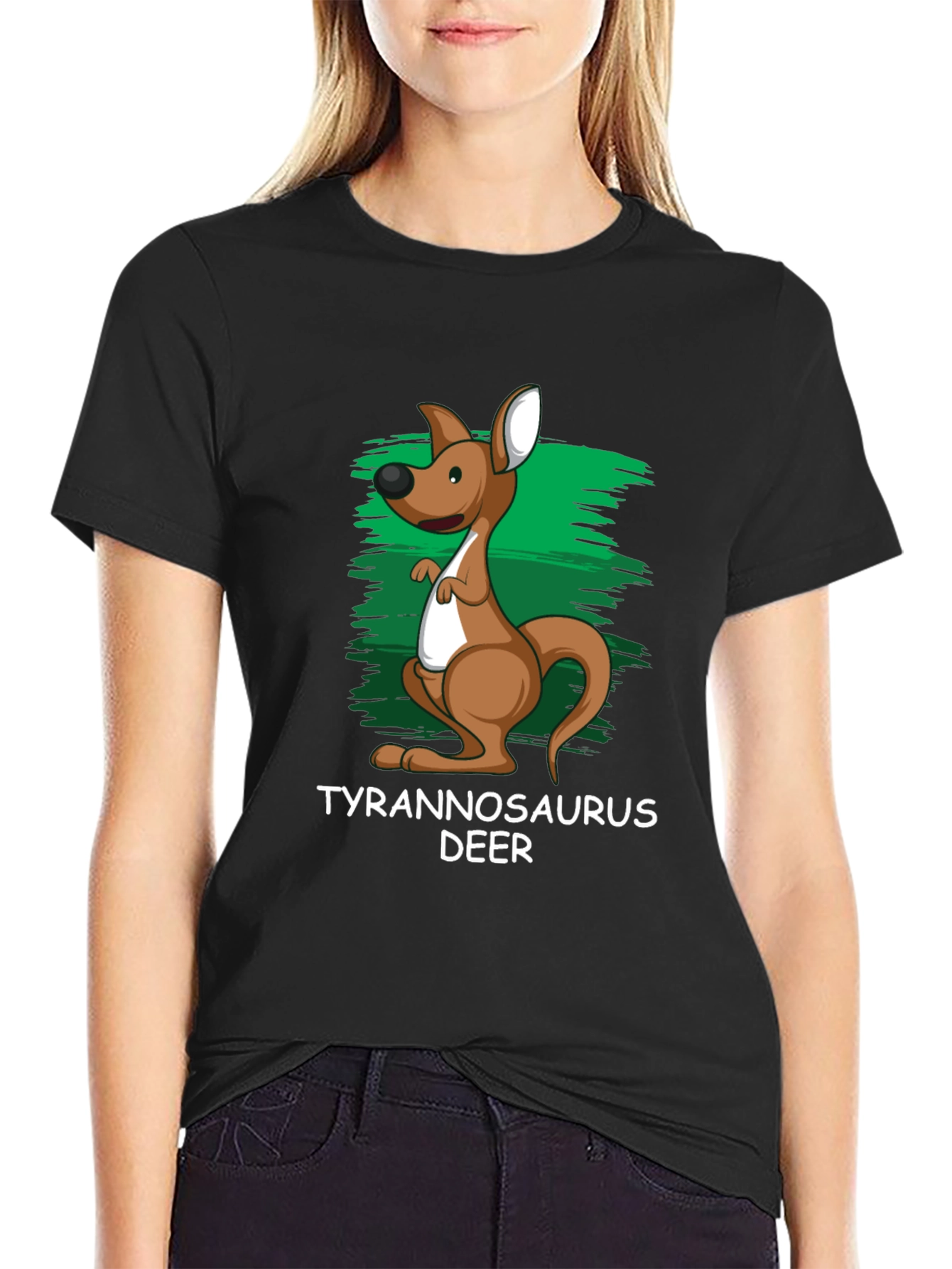 Tyrannosaurus Deer T-Shirt Funny Kangaroo Design