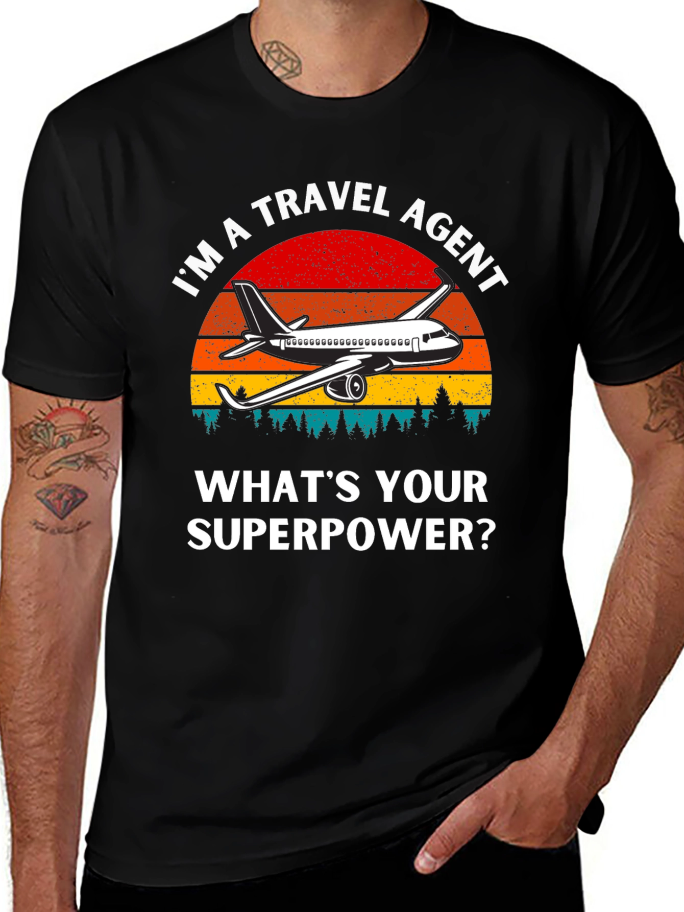 Travel Agent Superpower Graphic T-Shirt