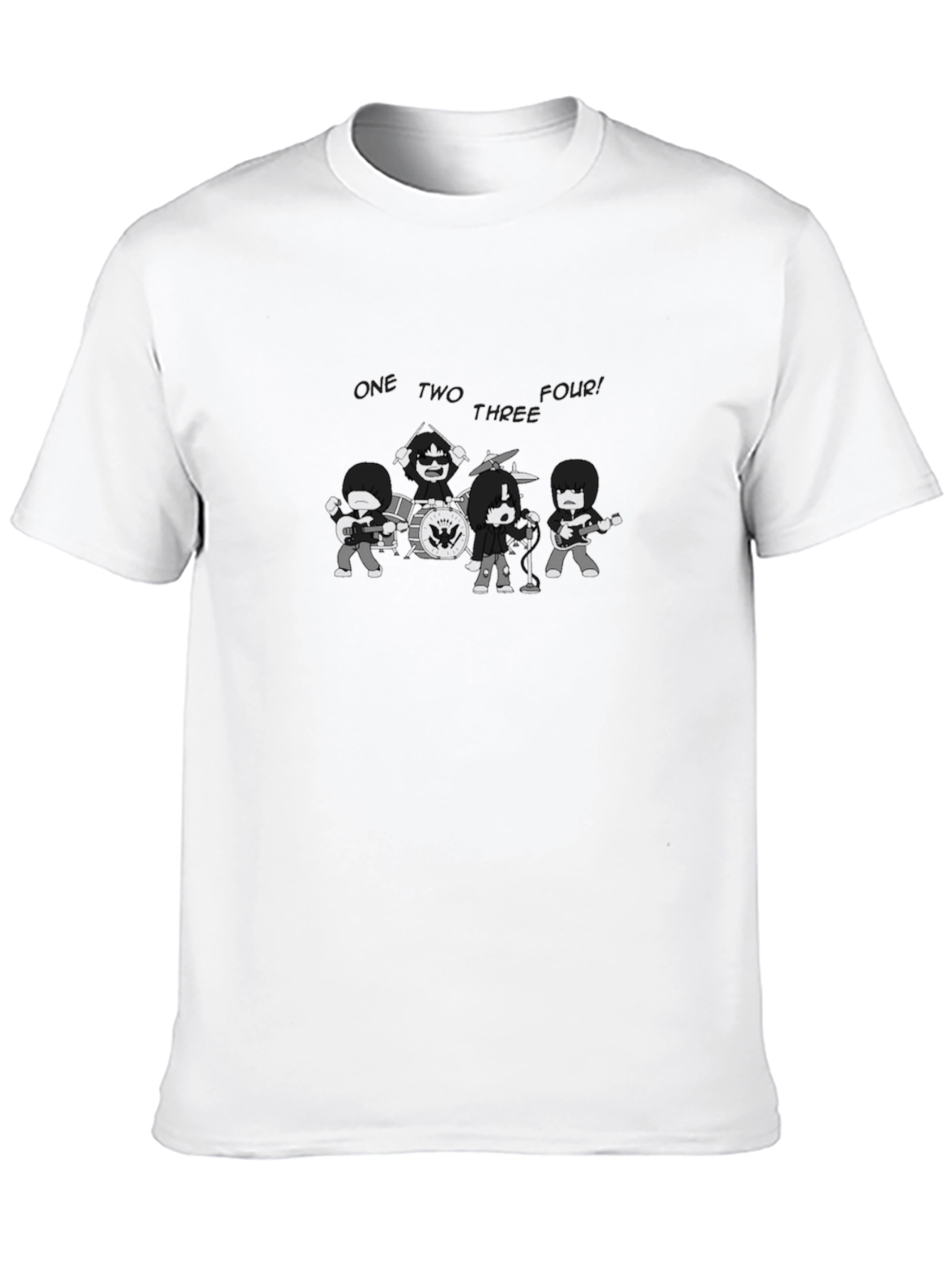 Black Cartoon Band T-Shirt